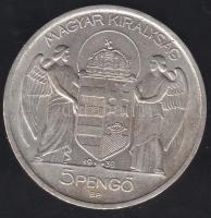 1930 5P Ag "Horthy balra" T:2/3 apró ph