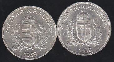 1938, 1939 1P Ag (2x) T:2+,2