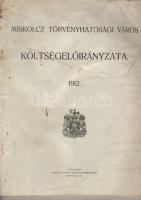 1911 Miskolcz törvényhatósági város költségelőirányzata 1912; Klein és Ludvig könyvnyomdája