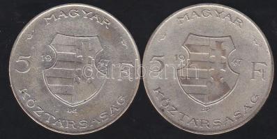 1947 5 Ft Ag "Kossuth" (2x) T:2/3