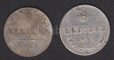 Ausztria 1848A 6Kr Ag T:2 +1849A 6Kr Ag T:3