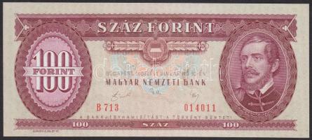 1989 100Ft kissé lefele tolódott elő és hátlapi nyomattal T:I