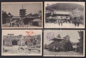 62 db jó minőségű, használatlan, régi Japán képeslap, nagyrészt városképes / 62 Japanese cards