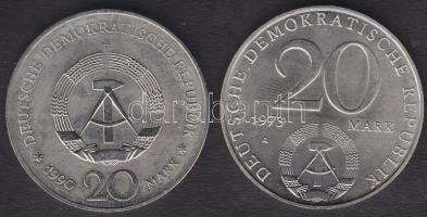 NDK 1973. 20M "Otto Grotewohl" T:2 + 1990. 20M "Brandenburgi kapu-Berlin" T:2+