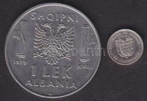 Albánia / olasz megszállás 1939. 1L T:2 +  Panama 1975. 2 1/2c "Victoriano Lorenzo" T:1