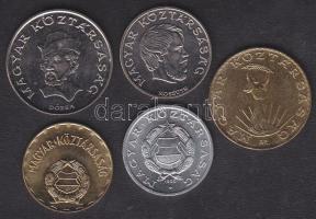 1990. 1Ft,2Ft,5Ft,10Ft,20Ft "Magyar Köztársaság" szett T:BU RRR!!!