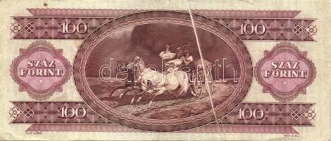 1989-1992. 100Ft (3x) kettőnél középen végighúzódó papírránc, egynél felfelé tolódott hátlapi nyomat...