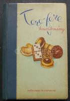 cca 1950 Tere-Fere teasütemény könyv formájú papírdoboz 20x29 cm