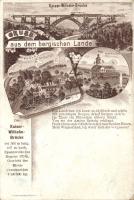 Bergisches Land; Müngsten and Küppelstein with Wilhelm bridge litho
