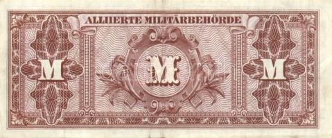 Német 3. Birodalom / szövetséges megszállás alatt 1944. 20M USA-nyomat kilencjegyű sorszámmal T:III