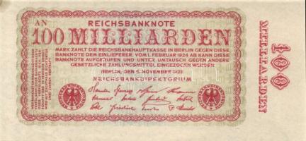 Német Birodalom / Weimari Köztársaság 1923. 100.000.000.000M T:I-