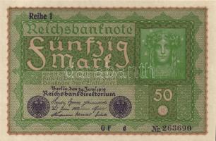 Német Birodalom / Weimari Köztársaság 1919. 50M "Reihe 1" T:I-