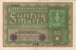 Német Birodalom / Weimari Köztársaság 1919. 50M "Reihe 1" T:I-