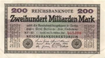 Német Birodalom / Weimari Köztársaság 1923. 200.000.000.000M T:II