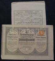 1904. Pesti Magyar Kereskedelmi Bank Községi kötvény 200K-ról + 1904. Pesti Magyar Kereskedelmi Bank...