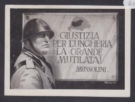 2 db Köves szignójú olasz-magyar irredenta lap Mussolini képével