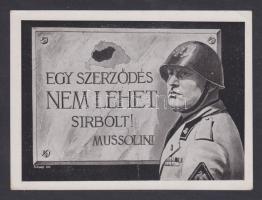2 db Köves szignójú olasz-magyar irredenta lap Mussolini képével