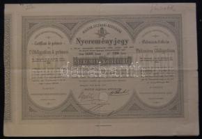1891. "Magyar Jelzálog-Hitelbank" nyereménykötvénye 100Ft-ról