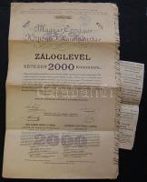 1909. Magyar Országos Központi Takarékpénztár záloglevél 2000K-ról