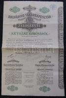 1898. Belvárosi Takarékpénztár záloglevele 200K-ról