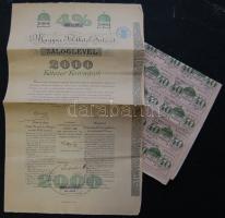1906. Magyar Földhitel Intézet záloglevele 2000K-ról