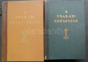 A Család tanácsadója 460 fekete képpel, 32 színes táblával, 24 egyszínű táblával, Dante könyvkiadó, Budapest 1930 1087 old. dombornyomott félbőr kötésben + Dr. Kéthly László: A Család Egészsége 34 színes táblával és számos eredeti képpel 790 old. mindkét könyv kiváló állapotban