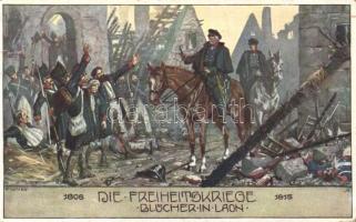 Battle of Laon, Blücher on horseback s: E. Kutzer