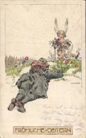 Military Easter WWI litho s: E. Kutzer (EK)