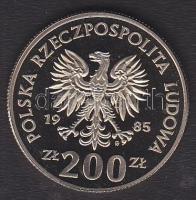 Lengyelország 1985. 200Zl Ag "Mexikói Labdarugó VB" T:PP