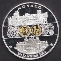Monaco 2002. Euro bimetál Ag emlékérem T:PP / 30,76g