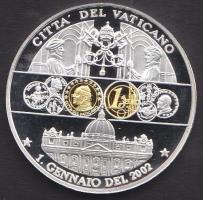 Vatikán 2002. Euro bimetál Ag emlékérem T:PP / 30,76g