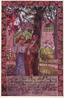 Romantic couple, Art Nouveau s: E. Kutzer, Romantikus pár Art Nouveau s: E. Kutzer