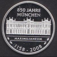 Németország 2008. "850 éves München" Ag emlékérem 10g T:PP