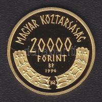 1996. 20.000Ft Au "Honfoglalás" 6,982g T:PP Csak 5000db! Díszdobozban, tanúsítvánnyal!