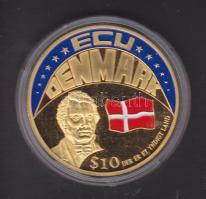 Libéria 2001. 10$ "ECU-Dánia" bicolor T:PP tanúsítvánnyal!