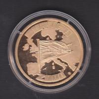 2000. Európa / Magánkiadás ECU kisalakú aranyozott bicolor emlékérem T:PP