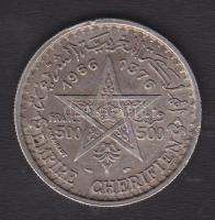 Marokkó 1956. 500Fr "Mohammed V." Ag T:2- ph