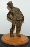 Hári János bronz szobor fa talapzaton 12 cm magas