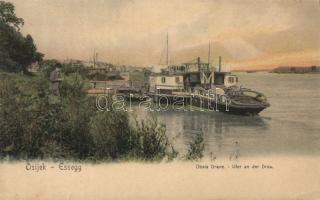 Eszék riverside with SS Ferkó