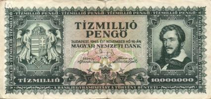 1936-1946. 10db klf pengő bankjegy T:III