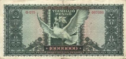 1936-1946. 10db klf pengő bankjegy T:III