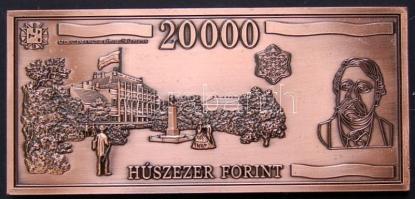 1999. 20.000Ft bankjegyről készült fém öntvény T:I- / 19,5cm