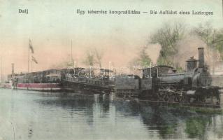 Dálya, Dalj locomotive on a barge (Rb)