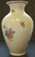 Kézzel festett Herendi porcelán váza virágdíszítéssel hibátlan állapotban 23 cm magas