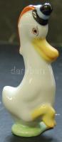 Herendi jelzéssel ellátott kézzel festett kacsa figura / Handpainted Herend chinaware 10 cm