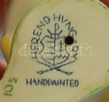 Herendi jelzéssel ellátott kézzel festett kacsa figura / Handpainted Herend chinaware 10 cm