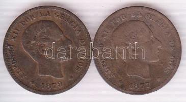 Spanyolország 1879. 5c (2x) "XII. Alfonso" T:3