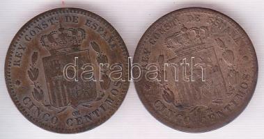 Spanyolország 1879. 5c (2x) "XII. Alfonso" T:3