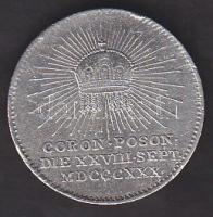 Ausztria/HUNGARIKA 1830 Koronázási zseton Ag I.Ferenc-V.Ferdinánd T:2 apró ph