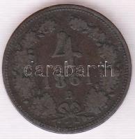 Ausztria/magyar verdejel 1861B 4Kr T:2/3